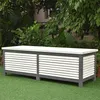 Gartentruhe Holz Grau Kissenbox Auflagenkiste Aufbewahrung Produktbild-Vorschau 5