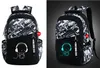 Oxford-gewebe Schulrucksack(Weiss+Musikerbrusttasche)für Produktbild-Vorschau 3