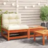 vidaXL Gartensofa ohne Armlehnen mit Kissen und Hocker Produktbild-Vorschau 2
