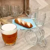 6er Set Dijon Bierkrüge 200ml aus Glas mit Relief & Henkel Produktbild-Vorschau 3
