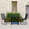 vidaXL 3-tlg. Garten-Essgruppe Poly Rattan und Glas Produktbild-Vorschau 2