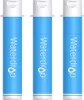 Three blue and white water filter cartridges are displayed side-by-side against a white background. Anteprima dell’immagine prodotto