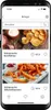 A mobile app screen showing recipes for side dishes, specifically homemade potato chips and sweet potato fries. Produktbild-Vorschau