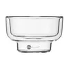 A clear glass bowl with a double-walled design, featuring the brand logo on the base. Produktbild-Vorschau