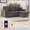 LVHOM Schlafsofa 3 in 1 mit USB und LED, 3 Sitzer Sofa mit Produktbild-Vorschau 6