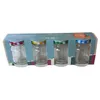 A set of four mini jam jars in a cardboard package. Voir les images du produit