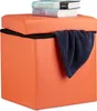 Pouf pieghevole Relaxdays, cubo con vano portaoggetti, Anteprima dell’immagine prodotto 1