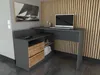 ULWEHOME Eck-Computertisch 120 x 50 cm, Schubladen, Produktbild-Vorschau 3