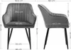 A diagram showing the dimensions of a chair, with front and side views. Produktbild-Vorschau