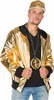 Bomber Jacke King Rapper Hiphop 80er Jahre gold Karneval Produktbild-Vorschau 3