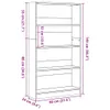 A diagram showing the dimensions of a bookshelf. Podgląd zdjęcia produktu