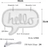 A diagram showing the dimensions and features of a neon LED sign. Anteprima dell’immagine prodotto