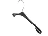 A black plastic hanger with a silver metal hook on a white background. Produktbild-Vorschau