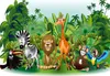 Selbstklebende Folie Fototapete - Jungle Animals 98x70 cm Produktbild-Vorschau 5