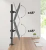 A dual monitor stand mounted on a desk, showing its adjustable tilt feature. Náhľad obrázku produktu