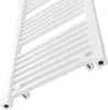 A close-up, angled view of a white radiator. Náhľad obrázku produktu