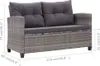 vidaXL Canapé de jardin 2 places avec coussins Noir 124 cm Voir les images du produit 12