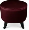 MG Design Ovaler Samt-Hocker 42 x 52 cm in Burgunderrot mit Produktbild-Vorschau 5