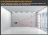 A diagram illustrating the Pythagorean theorem for distance measurement using a laser device in a room. Podgląd zdjęcia produktu