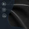 A close-up view of a black textured material, likely leather, with three white circular icons on a dark blue background on the left side. Produktbild-Vorschau