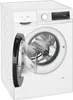 A white Siemens washing machine with the door open, shown from a slightly angled front view. Produktbild-Vorschau