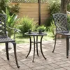 vidaXL Gartentisch Schwarz Ø48x53 cm Aluminiumguss Produktbild-Vorschau 3