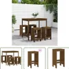 The Living Store 5-tlg. Gartenbar-Set Honigbraun Massivholz Produktbild-Vorschau 1