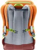 The back of an orange and brown backpack with green accents. Anteprima dell’immagine prodotto