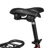 A close-up view of a bicycle saddle and seat post. Produktbild-Vorschau