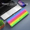 A colorful RGB keyboard is placed next to a laptop and a smartphone. Produktbild-Vorschau