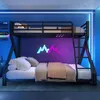 A bunk bed with LED lighting in a modern bedroom. Podgląd zdjęcia produktu