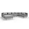 TRADA Gartenecksofa Bahama XL Streifen Grau 370x175 cm Produktbild-Vorschau 6