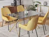 BELIANI Esstisch Schwarz Gold 80 x 140 cm V-förmige Füße Produktbild-Vorschau 2