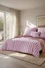 Bettwäsche-Set LINE, Burgunder mit Rosa, 220x200 cm, 100% Produktbild-Vorschau 5