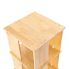 A close-up, top-down view of a wooden shelf unit. Podgląd zdjęcia produktu
