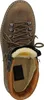 A top-down view of a brown leather boot with a fur lining. Voir les images du produit