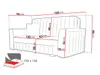 A diagram showing the dimensions of a sofa bed. Produktbild-Vorschau