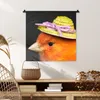 MuchoWow® Wandteppich Wandbehang Vogel - Hut - Orange 60x60 Produktbild-Vorschau 6