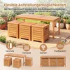COSTWAY Gartenbank Holz mit 3 Aufbewahrungsboxen, Holzbank Produktbild-Vorschau 5