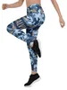 DECALVIBES Damen Leggings Basic Urban Side Blue Camouflage Produktbild-Vorschau 6