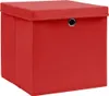 vidaXL Úložné boxy s víkem 4 ks 28x28x28 cm Červený Náhled obrázku produktu 1