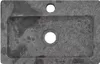 A top-down view of a gray marble sink with two holes. Náhled obrázku produktu
