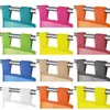 A grid of different colored curtains with loops hanging from a rod. Produktbild-Vorschau