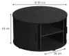 Salontafel Vicco Selva Zwart 80 x 80 cm met schuifdeur, Productafbeelding-voorbeeld 2
