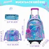 Schulranzen Trolley Mädchen Blau Lila Meerjungfrauen mit Produktbild-Vorschau 2