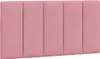 A pink upholstered headboard with vertical stitching. Produktbild-Vorschau
