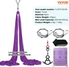 A purple aerial yoga hammock set with accessories displayed on a white background. Podgląd zdjęcia produktu