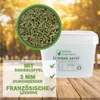 A bucket of chicken feed with a close-up of the pellets and marketing text. Produktbild-Vorschau