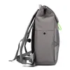 Side view of a gray backpack on a white background. Produktbild-Vorschau