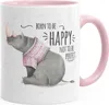 Kaffee-Tasse Spruch Nashorn Born to be happy not to be Produktbild-Vorschau 1
